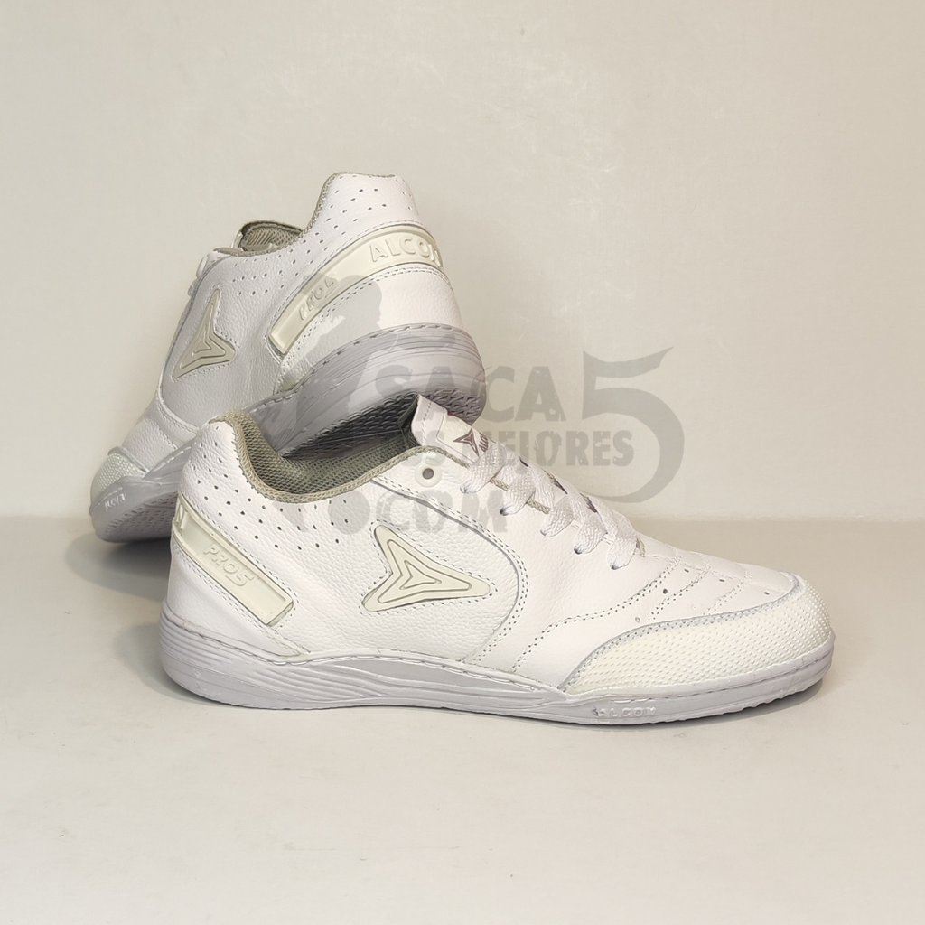 Zapatillas Alcon Clasica Blanca para Microfutbol y Futsal