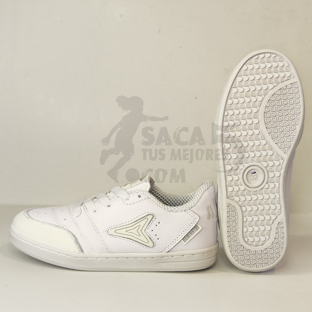 Zapatillas Alcon Clasica Blanca para Microfutbol y Futsal